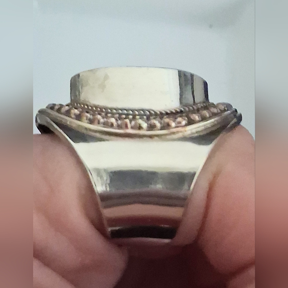 VINTAGE TIBETAN TURQUOISE RING SIZE 10 - Picture 4 of 6